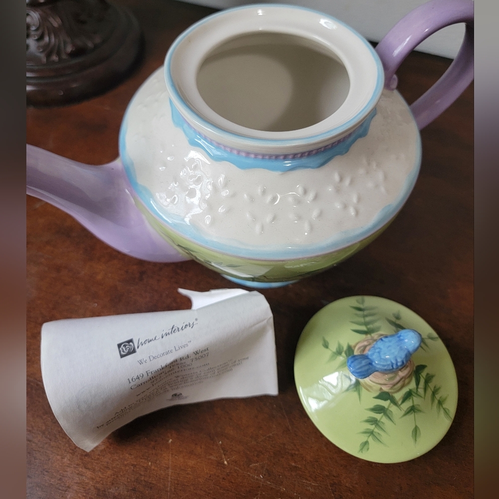 Wisteria Ivory Purple Lavender Green Teapot 🫖Wisteria Garden Sugar and Creamer - Picture 10 of 16